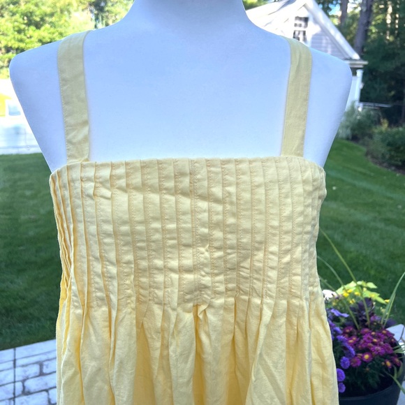 Banana Republic yellow pleated linen midi dress. Size small. NWT. - Picture 6 of 8